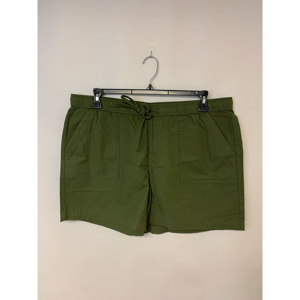 Style & Co Shorts Causal Classic Everyday Basic Olive Green Womens SZ XL